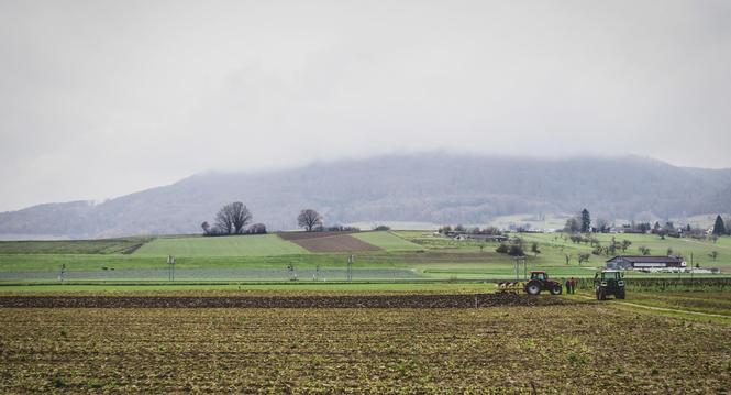 Themenbild Landwirtschaft mit Traktor auf dem Acker, am Freitag, 02. Dezember, 2022. (Melanie Duchene / Schaffhauser Nachrichten)